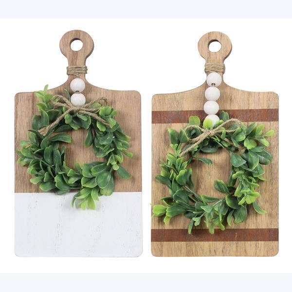 Country Cutting Board Wall Art With Artificial Wreath