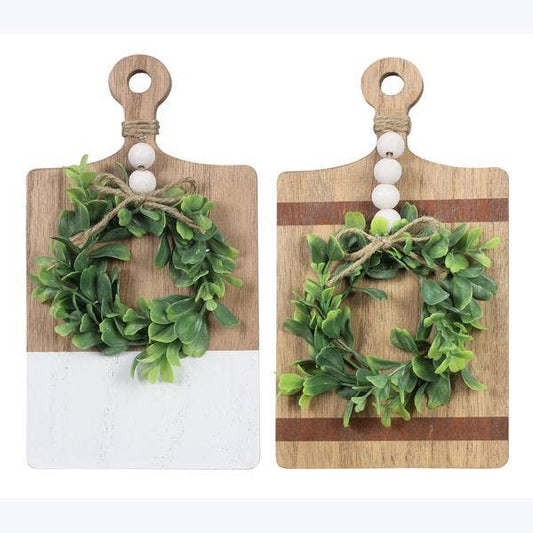 Country Cutting Board Wall Art With Artificial Wreath
