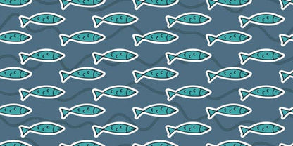 Blue Fish Baby Gown