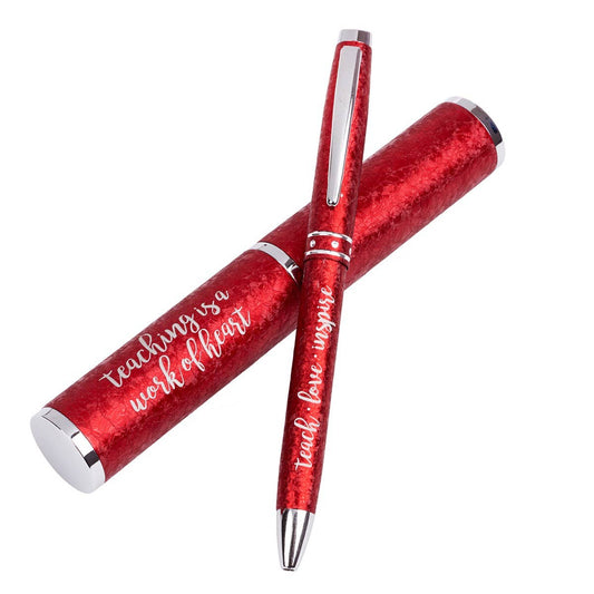 Teach, Love, Inspire Pen in Case Red