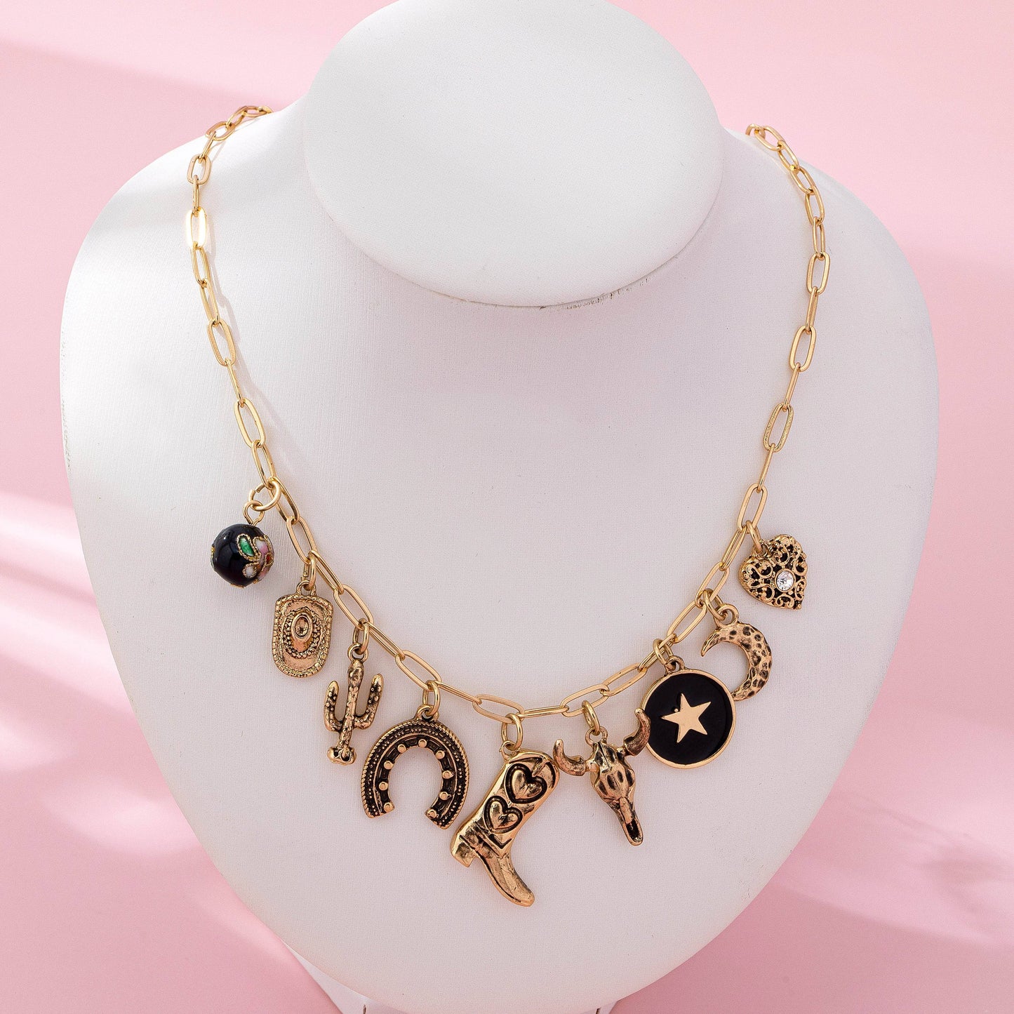 Western Charm Necklace - Boot cross heart | 80N92762