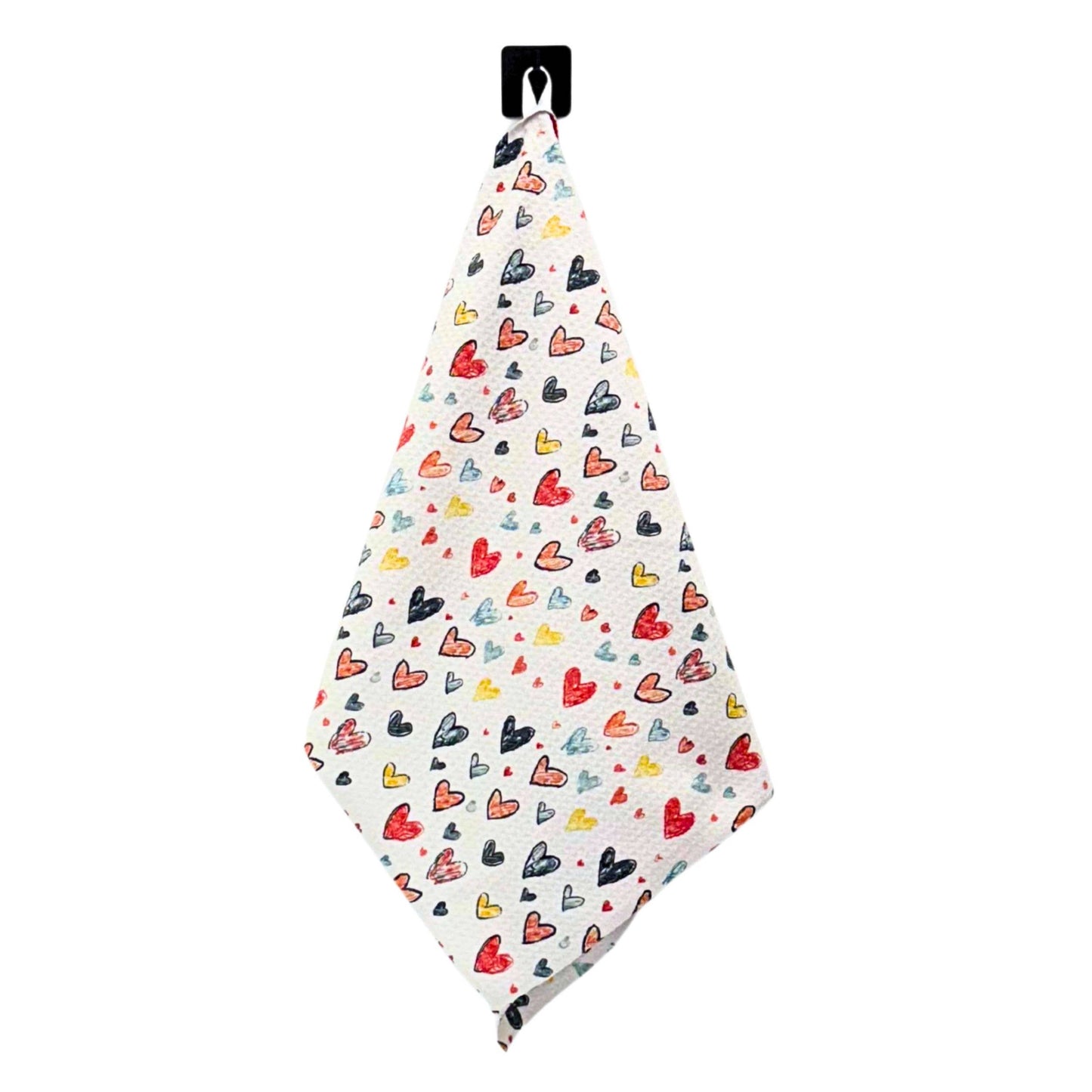 Heart Doodles Valentine's Day Waffle Towels - Home Decor
