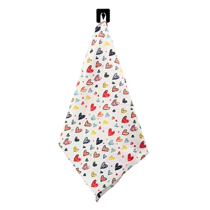 Heart Doodles Valentine's Day Waffle Towels - Home Decor