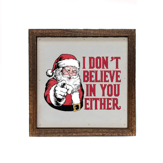 I Don't  Believe In You Either Funny Christmas Decor