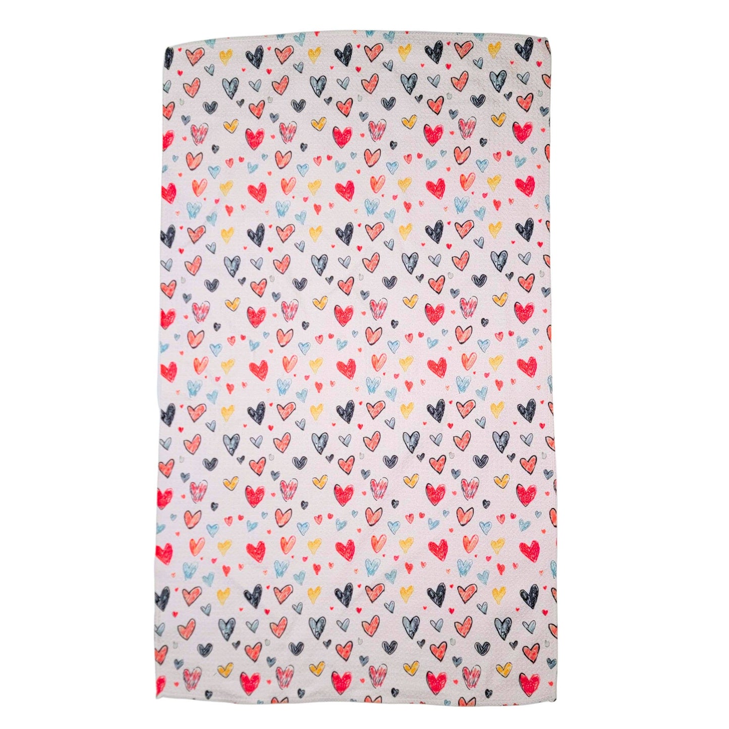 Heart Doodles Valentine's Day Waffle Towels - Home Decor