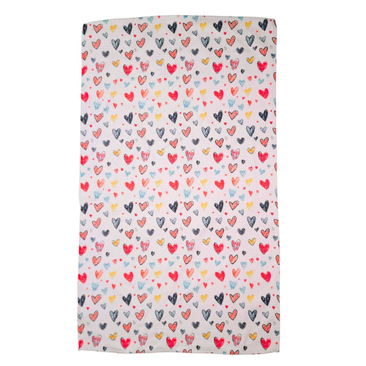 Heart Doodles Valentine's Day Waffle Towels - Home Decor