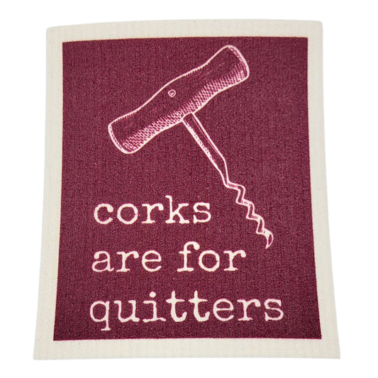 Corks are for Quitters - Funny Swedish Dishcloths - Kitchen