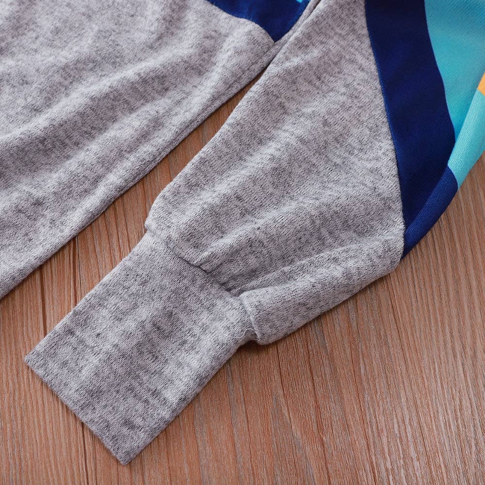 Women’s Rainbow Stripe Crewneck Pullover Casual Long Sleeve Top