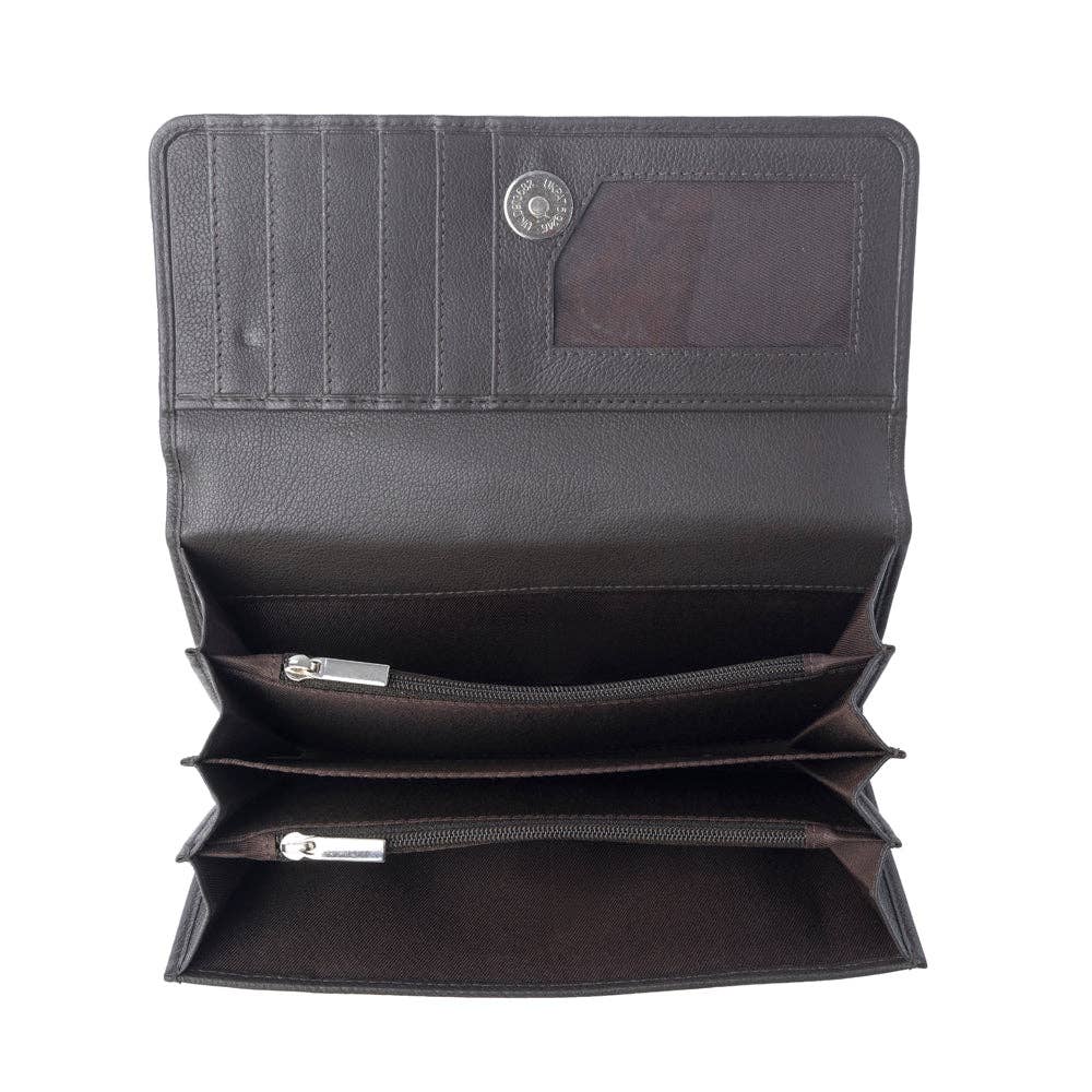 Vanilla Vine Woven Wallet in Sepia Bloom