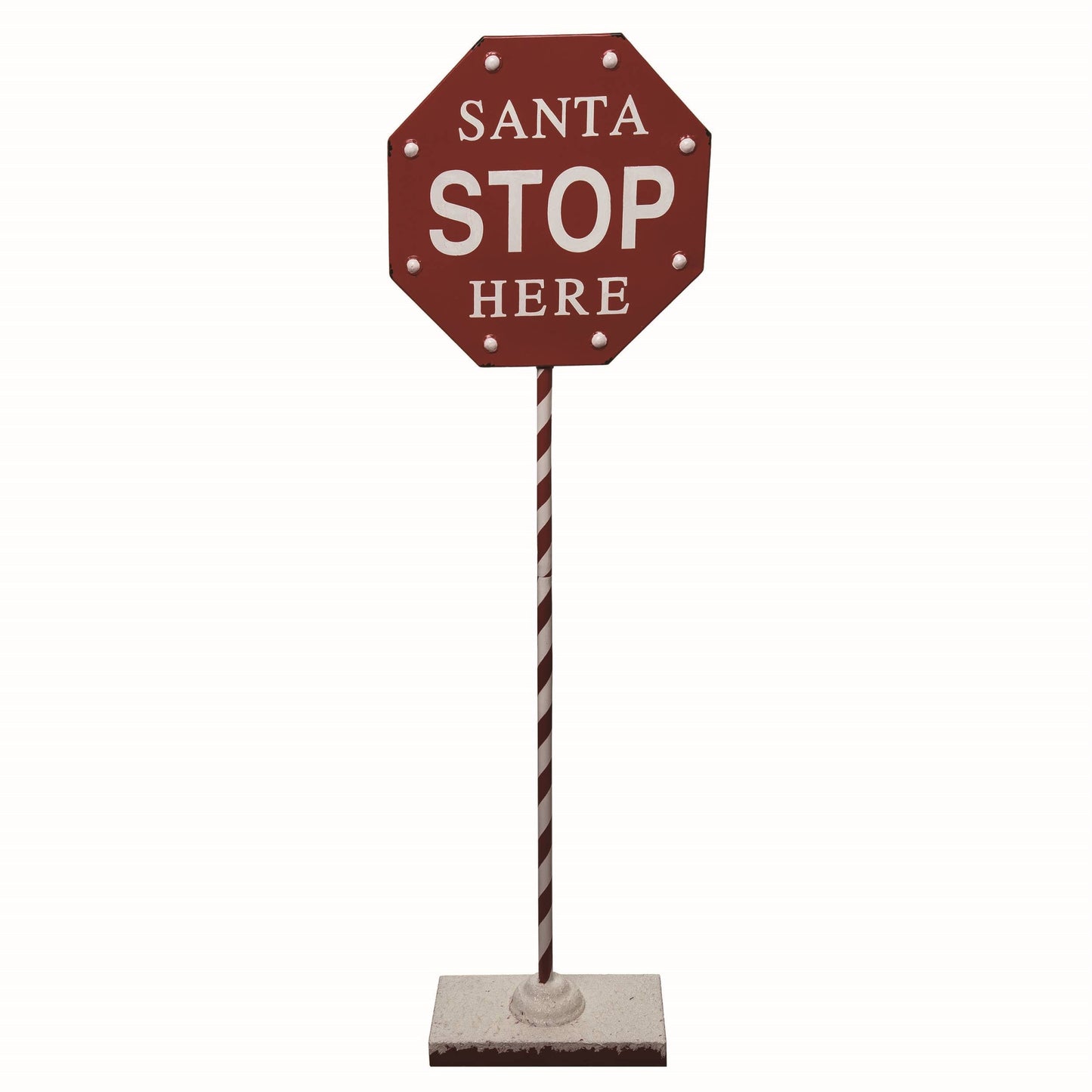 Metal Santa Stop Sign Porch Decor Christmas Décor