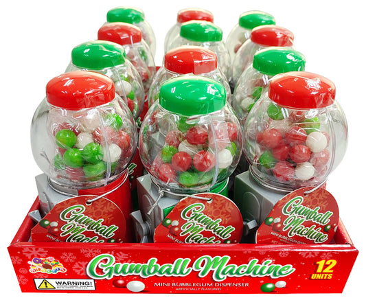 Christmas Mini Gumball Machine, 12ct Display