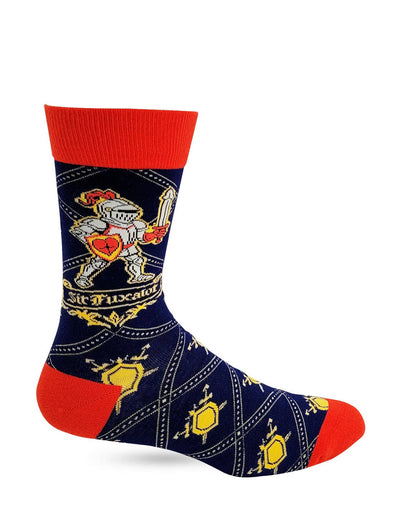 Sir Fuxalot Knight Themed Men's Novelty Crew Socks
