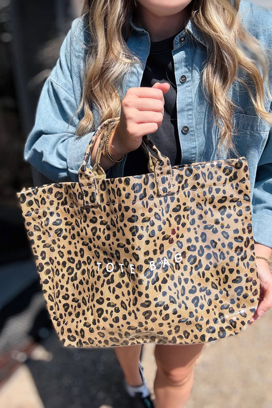 Leopard PU Leather Water Proof Tote Bag