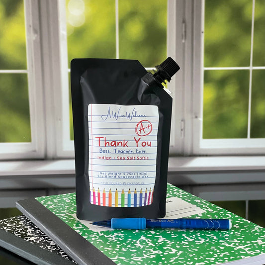 Teacher Indigo + Sea Salt Softie | Scented Squeeze Wax Melt