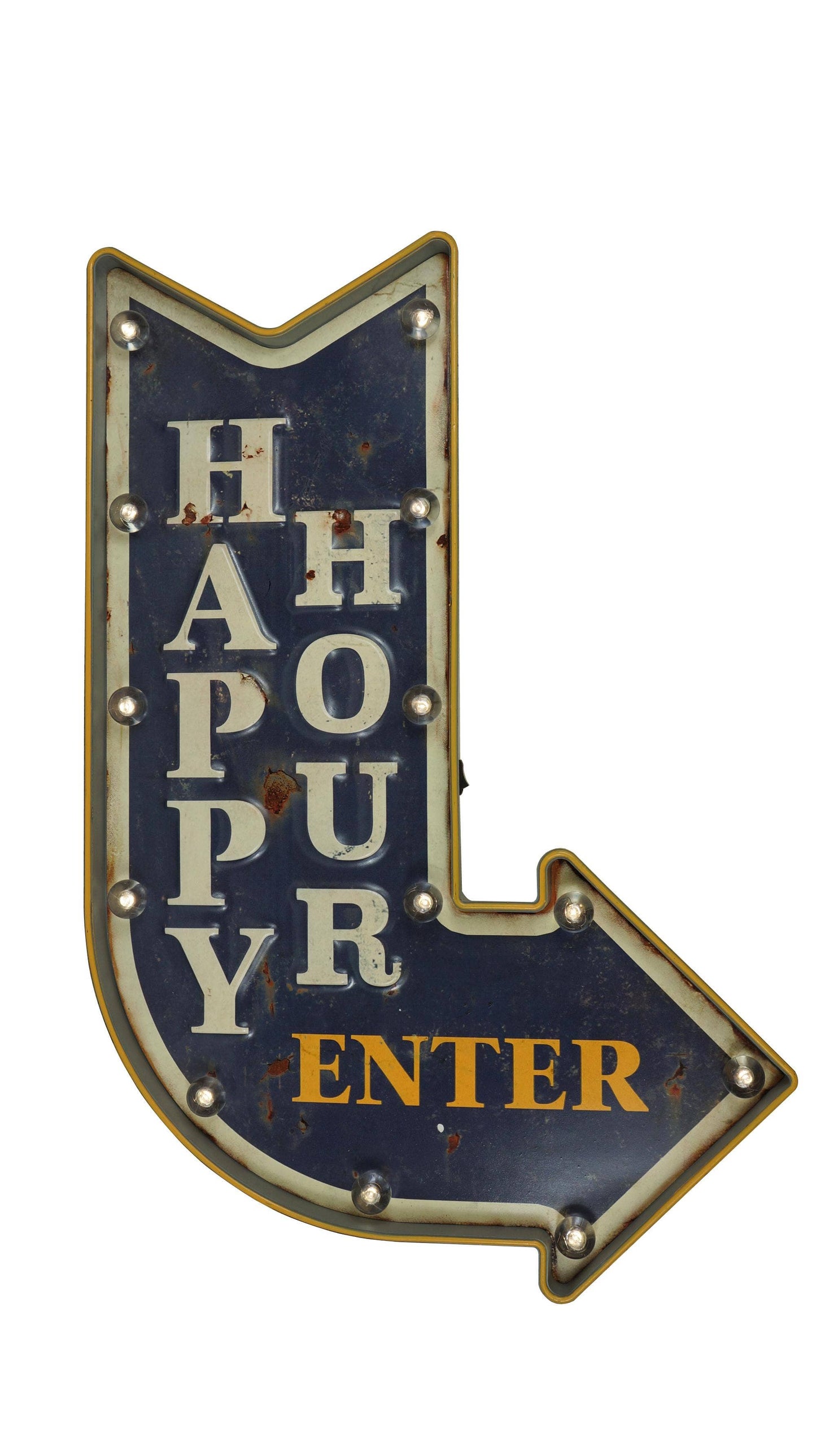 LED Lighted "Happy Hour" Arrow Sign Wall Decor