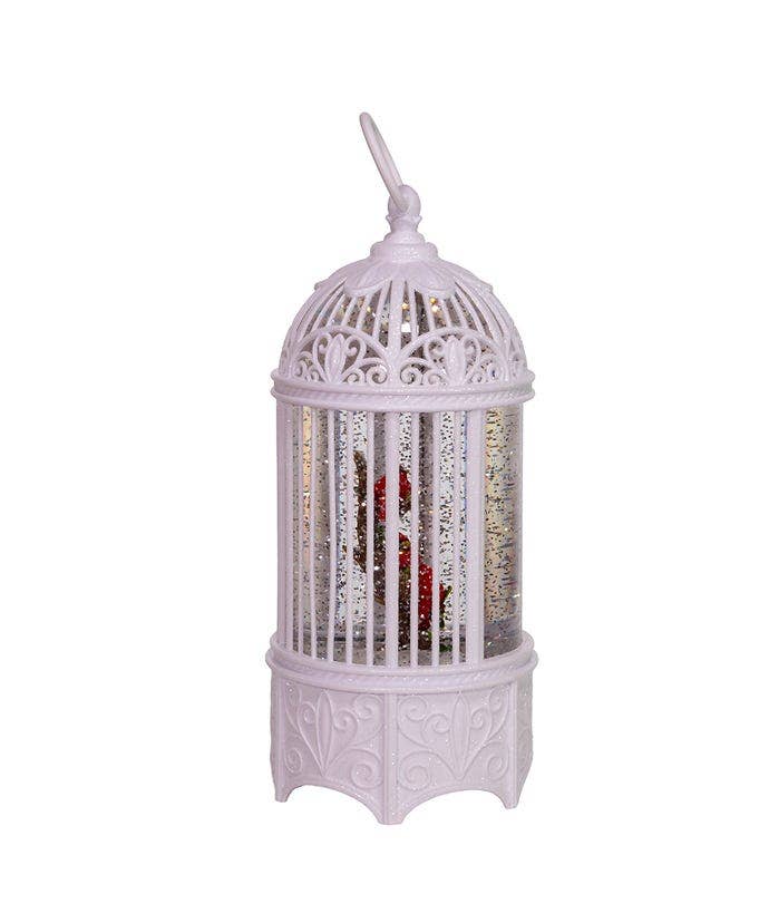 10.25"B/O LED WATER SWIRL BIRD CAGE
