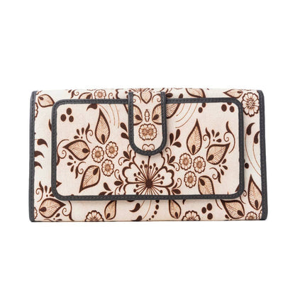 Vanilla Vine Woven Wallet in Sepia Bloom