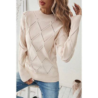 Stand Collar Long Sleeve Knit Slim Fit Sweater