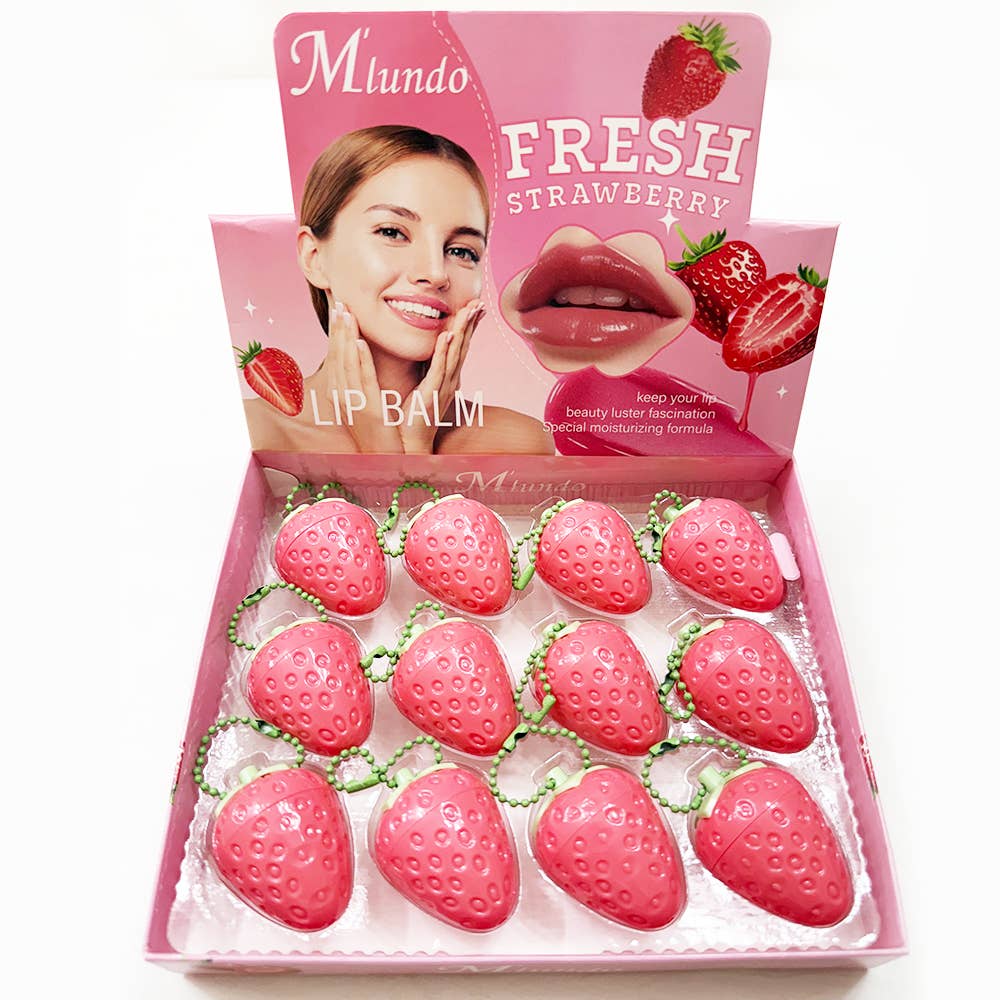 Strawberry Lip Gloss with Key Ring