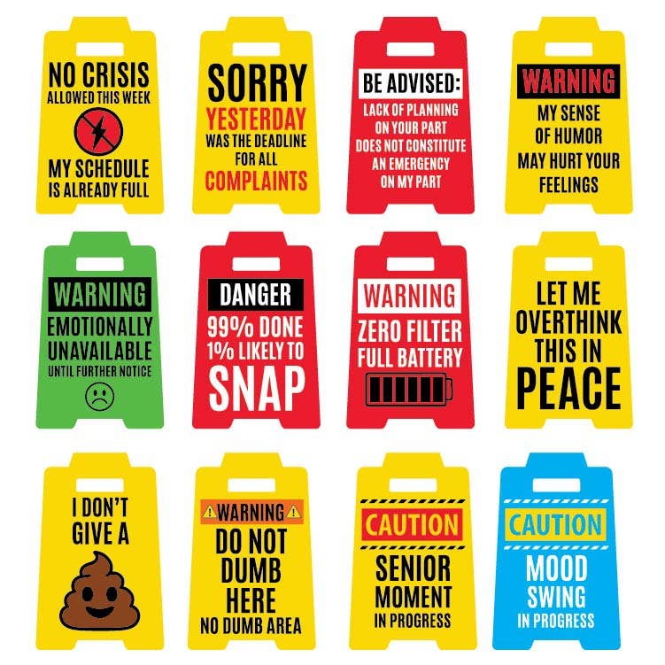 4.75" 3D Desktop Mood Caution Sign Assortment