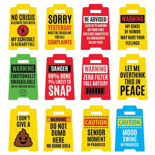 4.75" 3D Desktop Mood Caution Sign Assortment