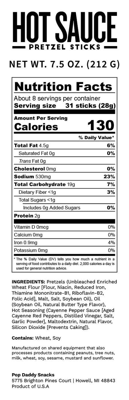 Pop Daddy – Hot Sauce Seasoned Pretzels 7.5oz