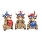 Set 3 Resin Patriotic Highland Cow