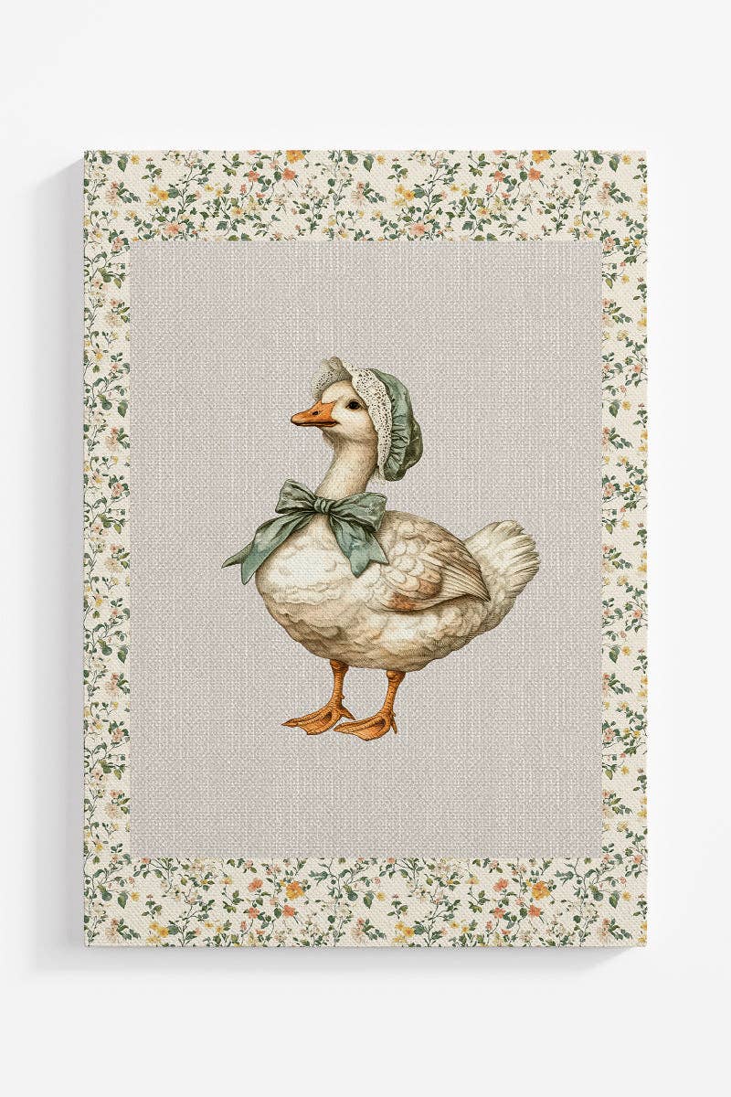 Grandma's Garden Goose Ready To Frame Canvas Print