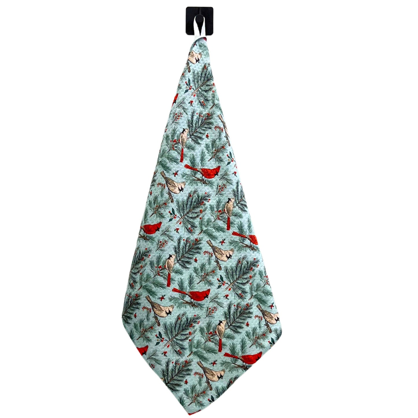 Vintage Cardinal Waffle Kitchen Towel With Hanging Loop