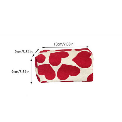Corduroy Heart Pillow BagCute Winter CosmeticPouch_CUAB00651