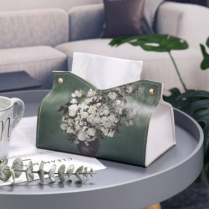 NEW CANGLING GREEN LEATHER TISSUE BOX CAR MOUNT_CWMM2257