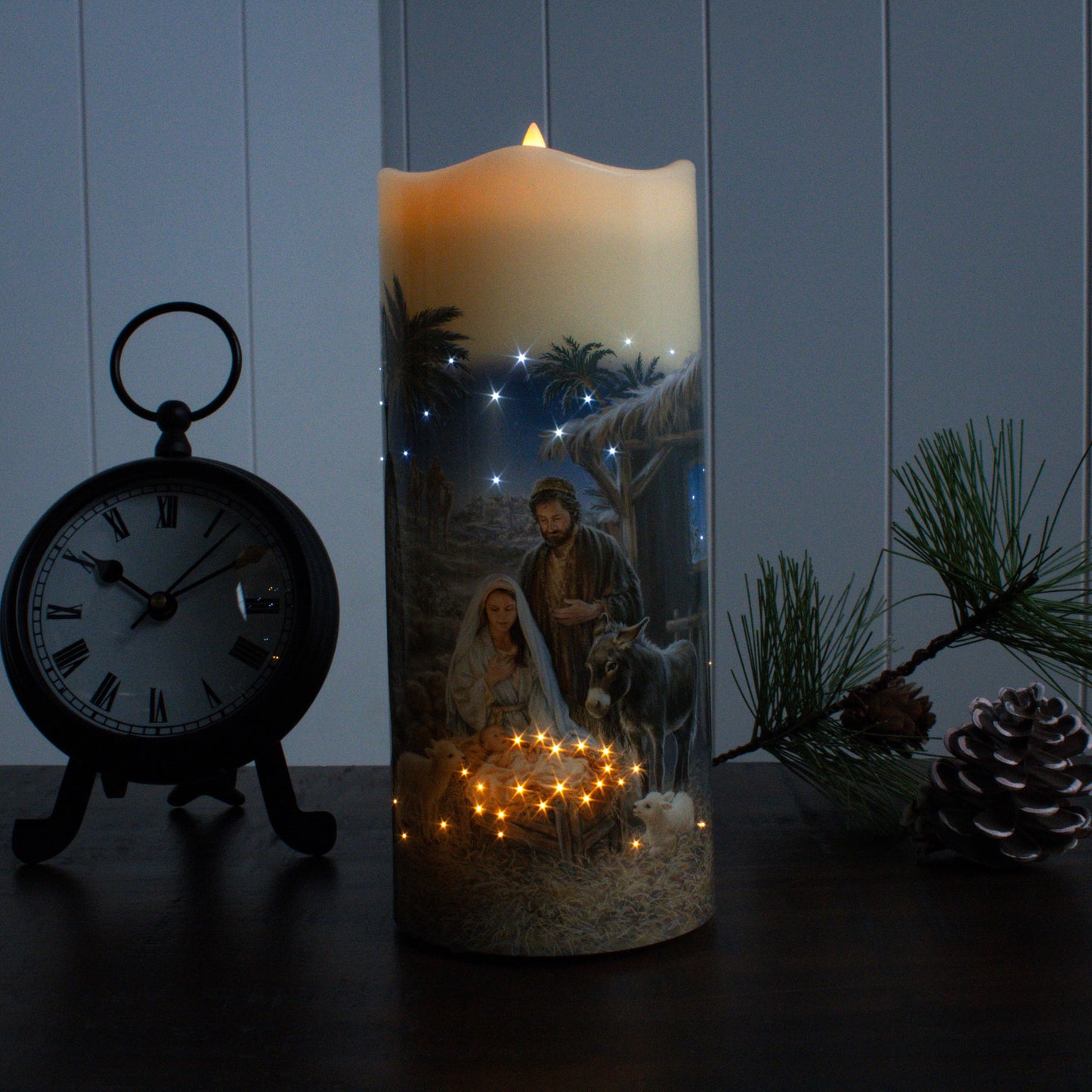 A Savior is Born Fiber Optic Candle