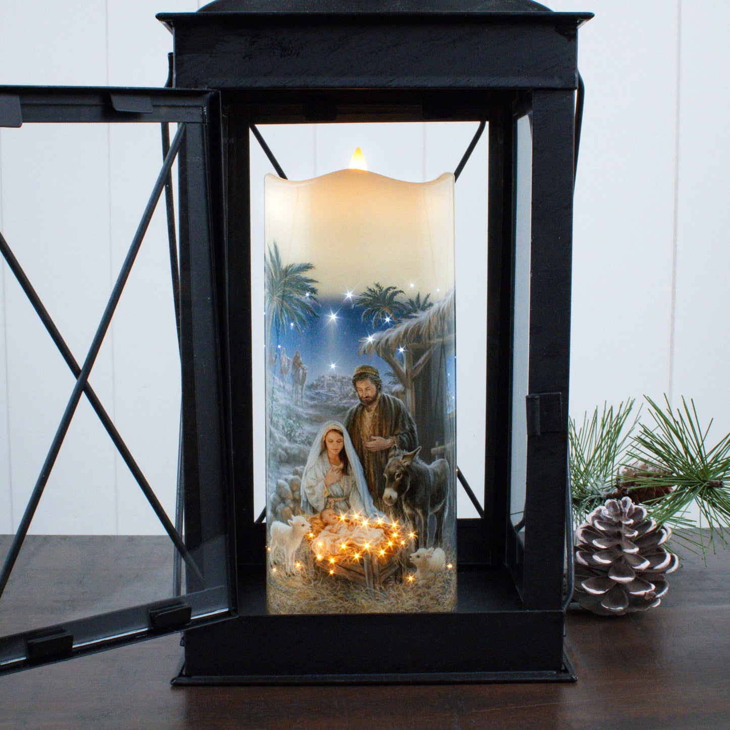 A Savior is Born Fiber Optic Candle