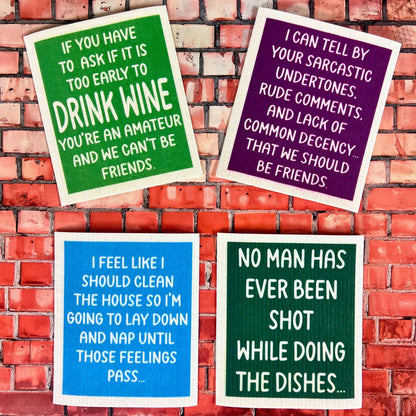We Should Be Friends Funny Swedish Dishcloths - Friend Gift