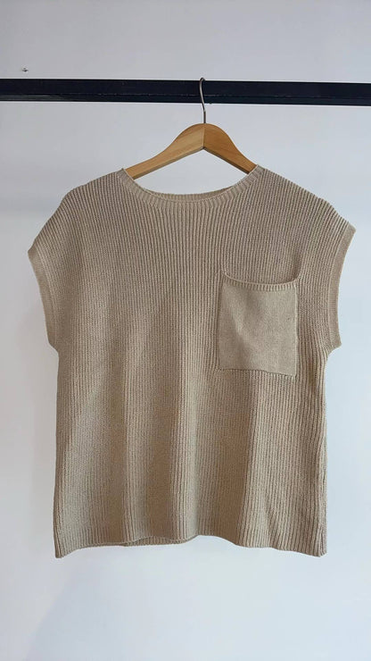 Basic chest pocket short sleeve knit tee