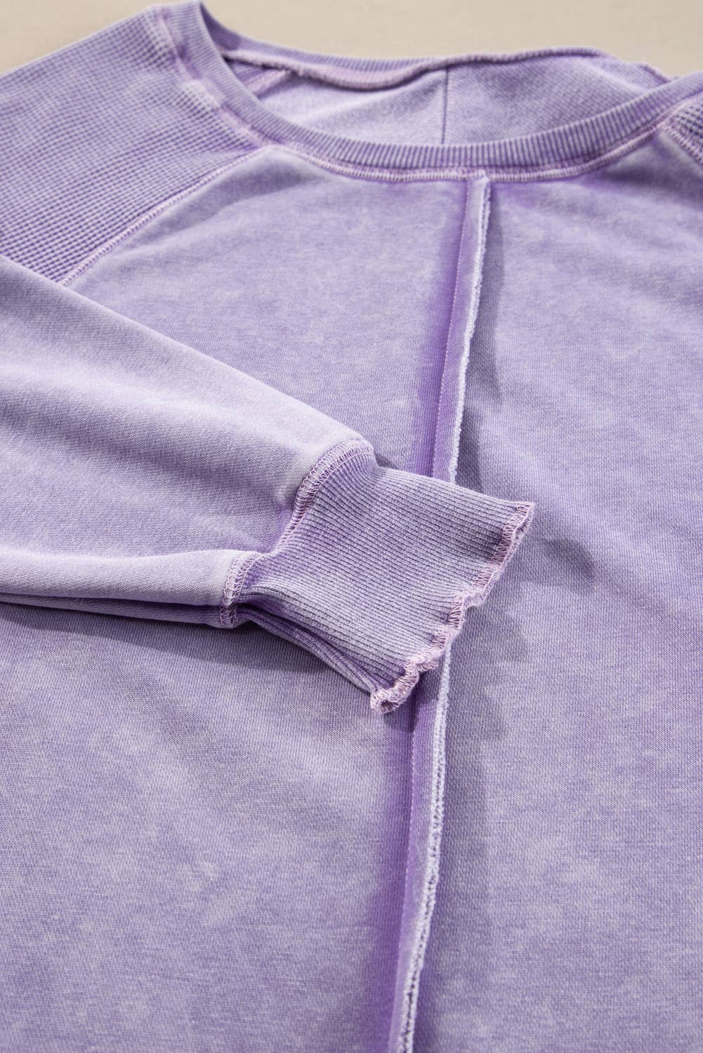 Plus Size Patchwork Frilled Trim Pullover Sweatshirt (S-3X)