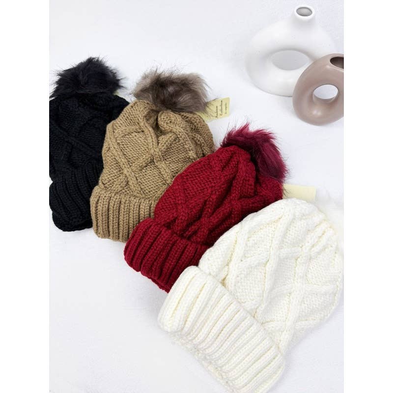 Thick Cable Knit Beanie