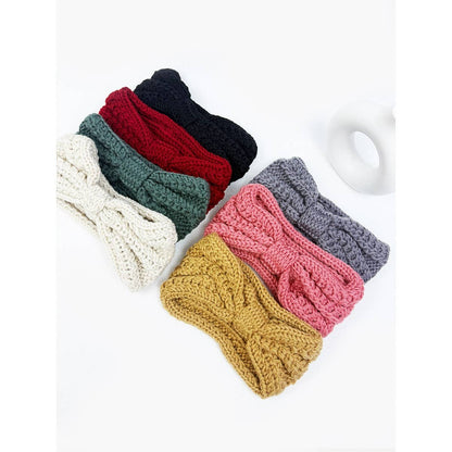 Solid Knit Winter Bow Headband