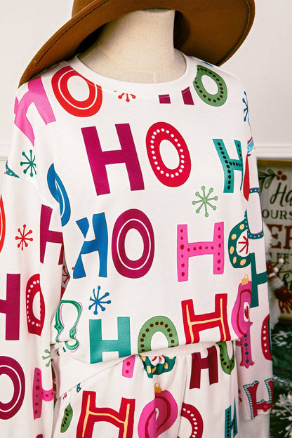 Ho Ho Ho Christmas Fashion Print 2pcs Lounge Short Set-S-4X