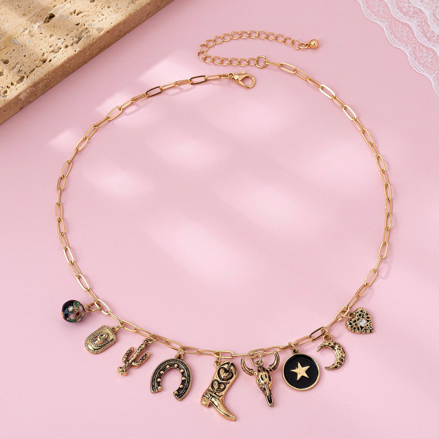 Western Charm Necklace - Boot cross heart | 80N92762