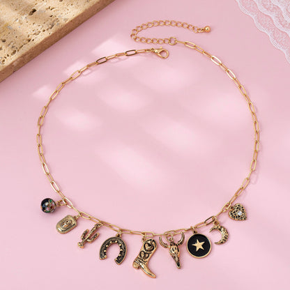 Western Charm Necklace - Boot cross heart | 80N92762
