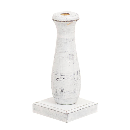 Curvy White Spindle Flower Holder