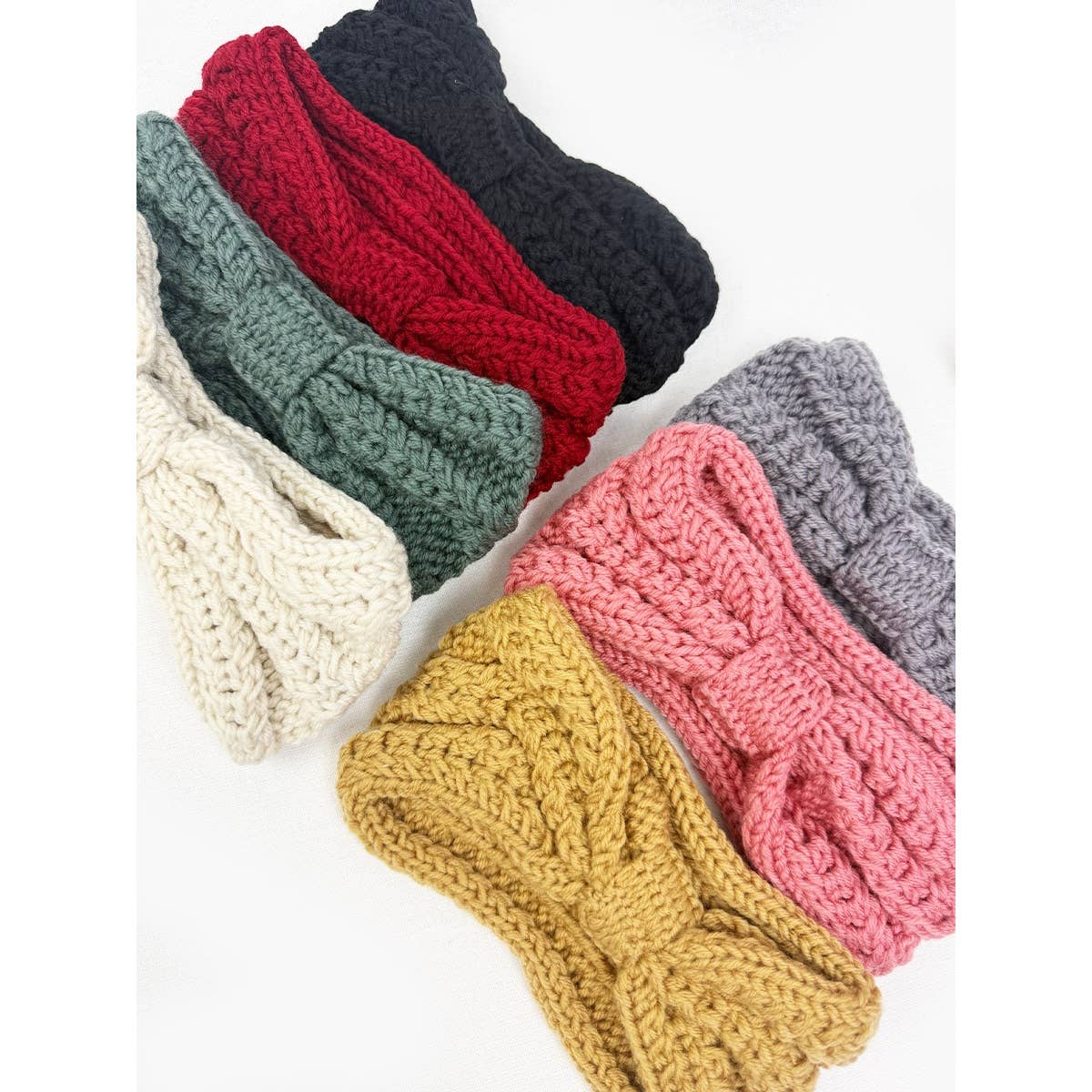 Solid Knit Winter Bow Headband