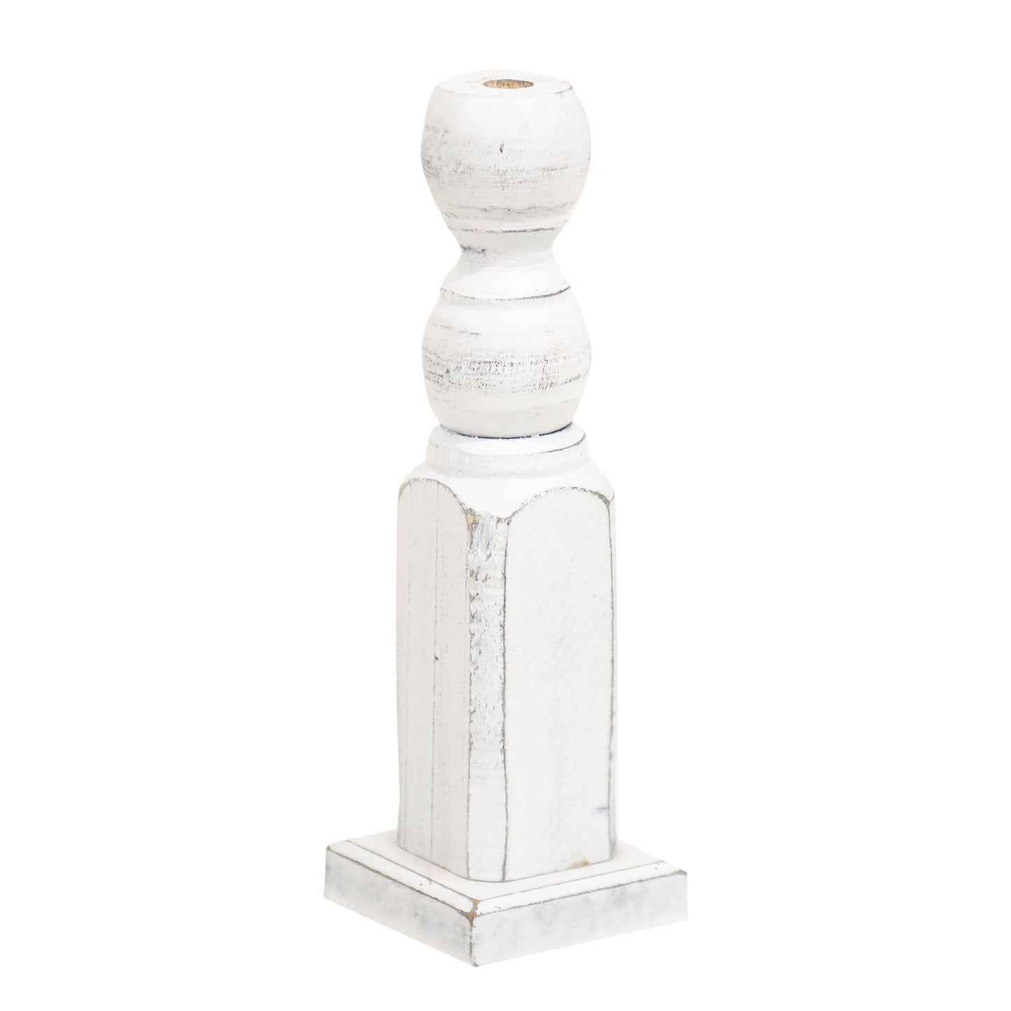 Tall White Spindle Flower Holder
