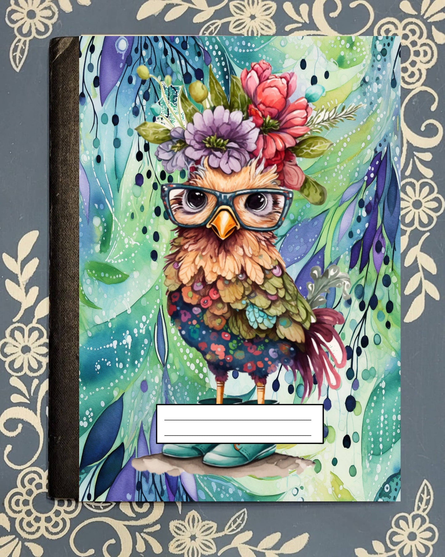 Chicken, Fancy Chicken 1, Covered Notebook