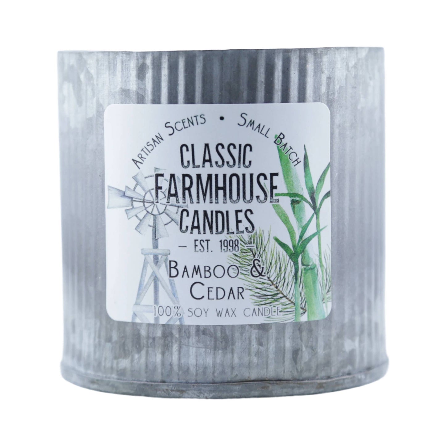 Bamboo & Cedar Large Tin Soy Candle
