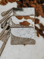 Embossed Leather Cowhide Wristlet  4 colors