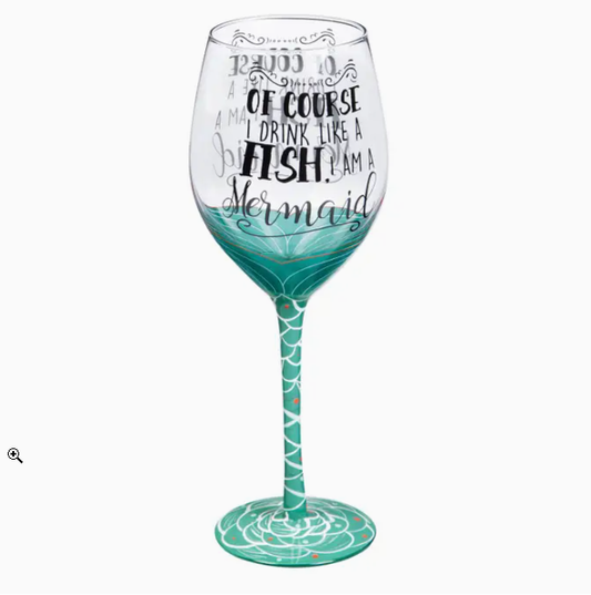 Wine Glass W/Box, 17 oz., I'm A Mermaid